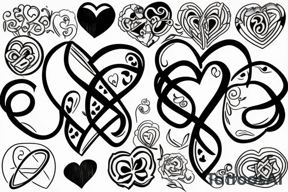 A heart (or other symbol to represent family and love) mixed with the infinity symbol (to represent forever) tattoo idea