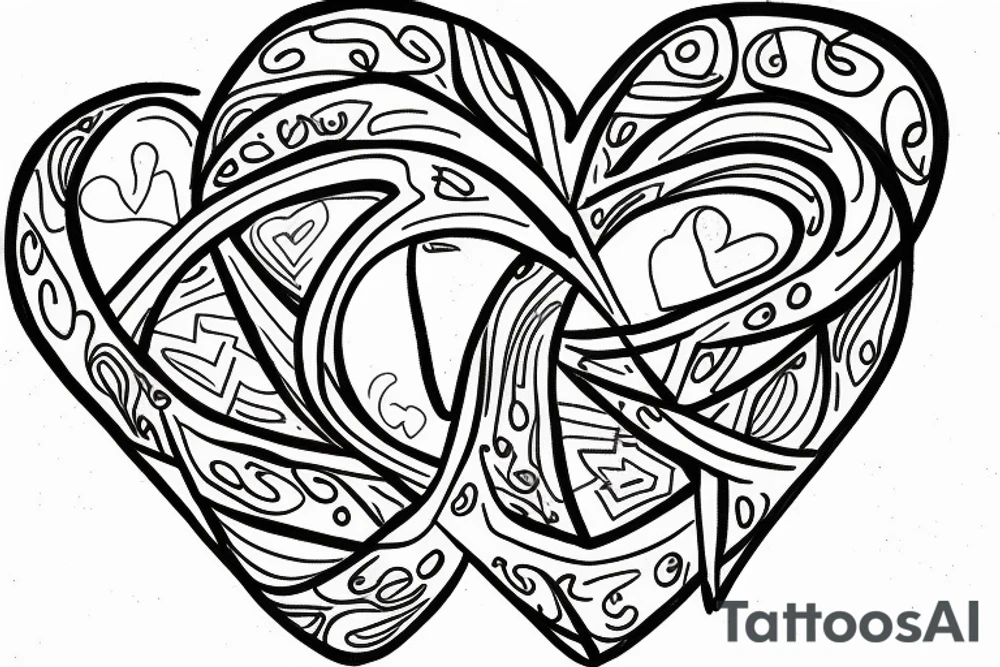 A single heart draw into an infinity symbol tattoo idea