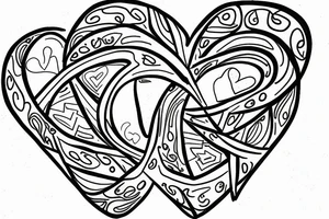 A single heart draw into an infinity symbol tattoo idea