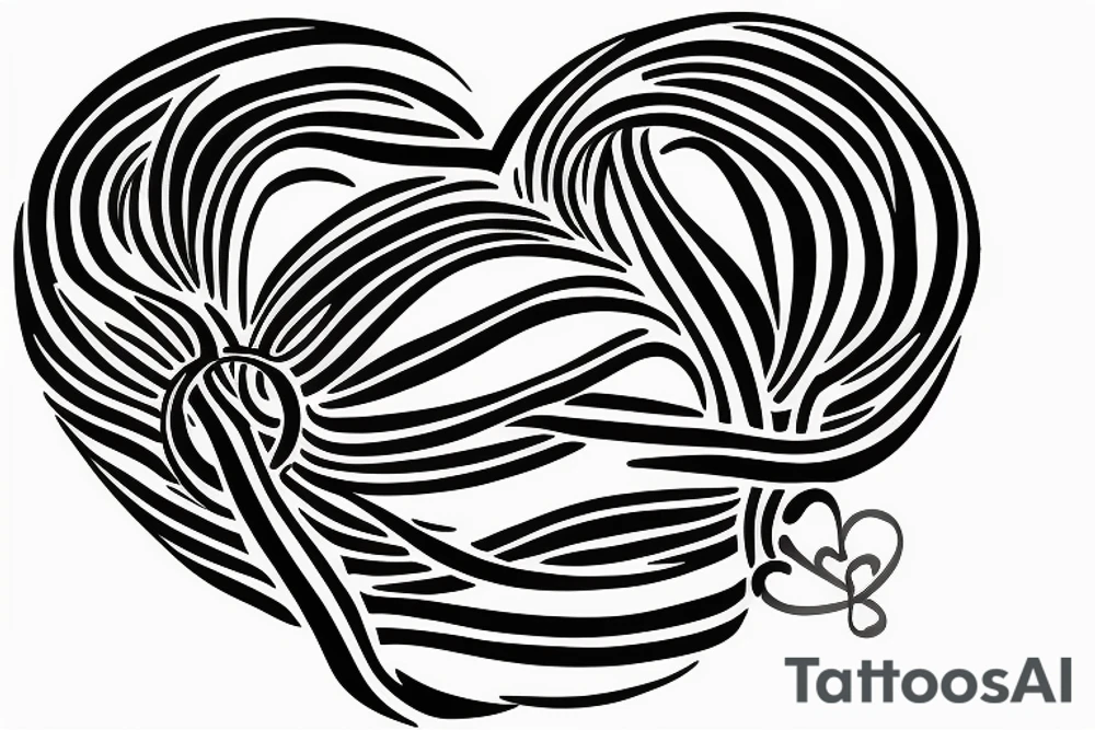 A single heart draw into an infinity symbol tattoo idea