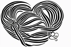 A single heart draw into an infinity symbol tattoo idea
