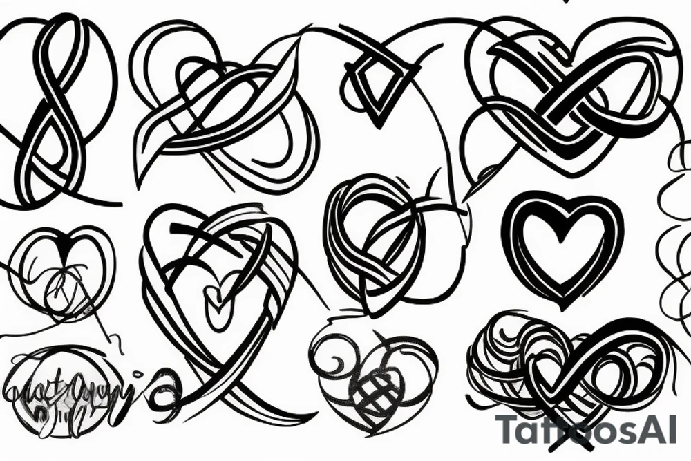 A single heart draw into an infinity symbol. Symbol, minimalistic. tattoo idea