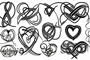 A single heart draw into an infinity symbol. Symbol, minimalistic. tattoo idea