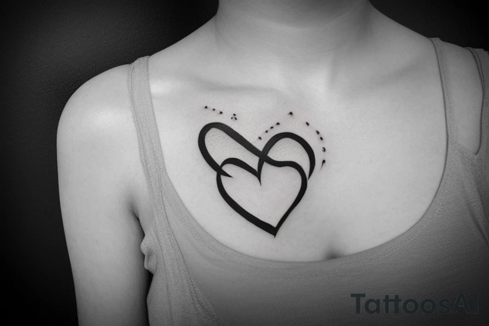 A single heart draw into an infinity symbol. Symbol, minimalistic. tattoo idea