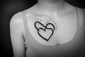 A single heart draw into an infinity symbol. Symbol, minimalistic. tattoo idea