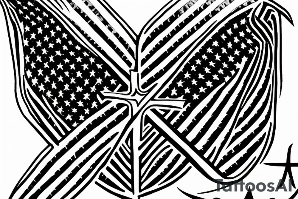 American flag with a cross, and the term JC tattoo idea