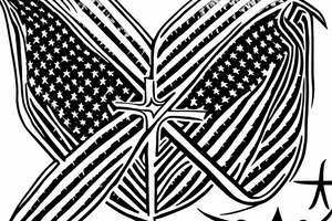 American flag with a cross, and the term JC tattoo idea