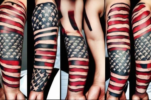 a tattoo where it looks like skin is being removed and American flag is under the skin tattoo idea