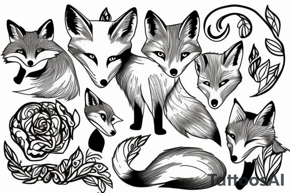 beautiful fox tattoo idea