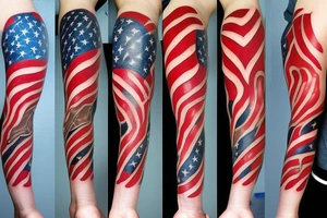 a tattoo where it looks like skin is being removed and American flag is under the skin tattoo idea