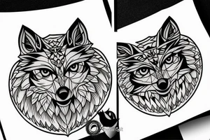 Wolf owl tattoo idea