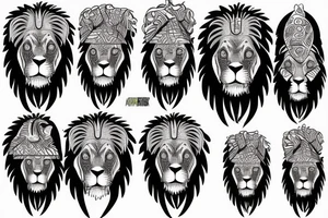 African Nigerian with lion head and numbers tattoo idea