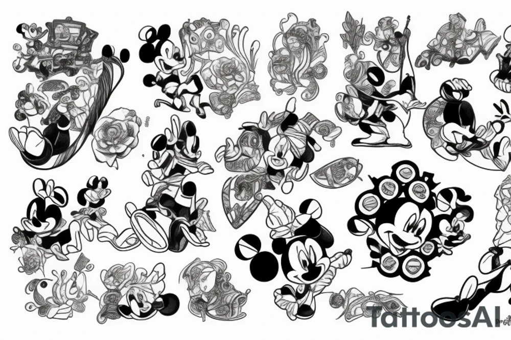 Postacie z bajek disney tattoo idea