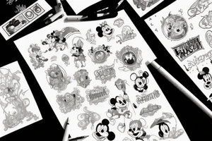 Postacie z bajek disney tattoo idea