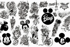 Postacie z bajek disney tattoo idea