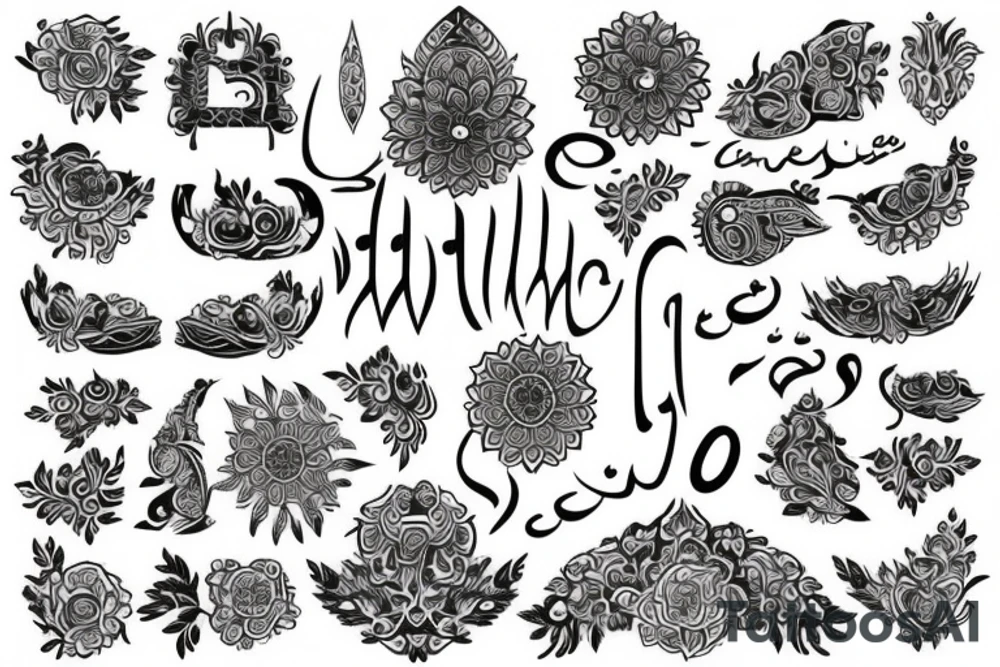 create a tatoo with this words:
زن زندگی آزادی tattoo idea