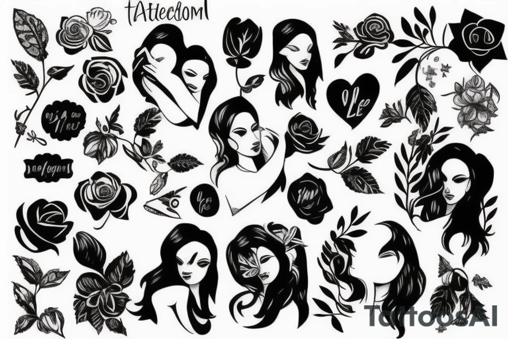 create a tatoo with this words:
Woman Life Freedom tattoo idea