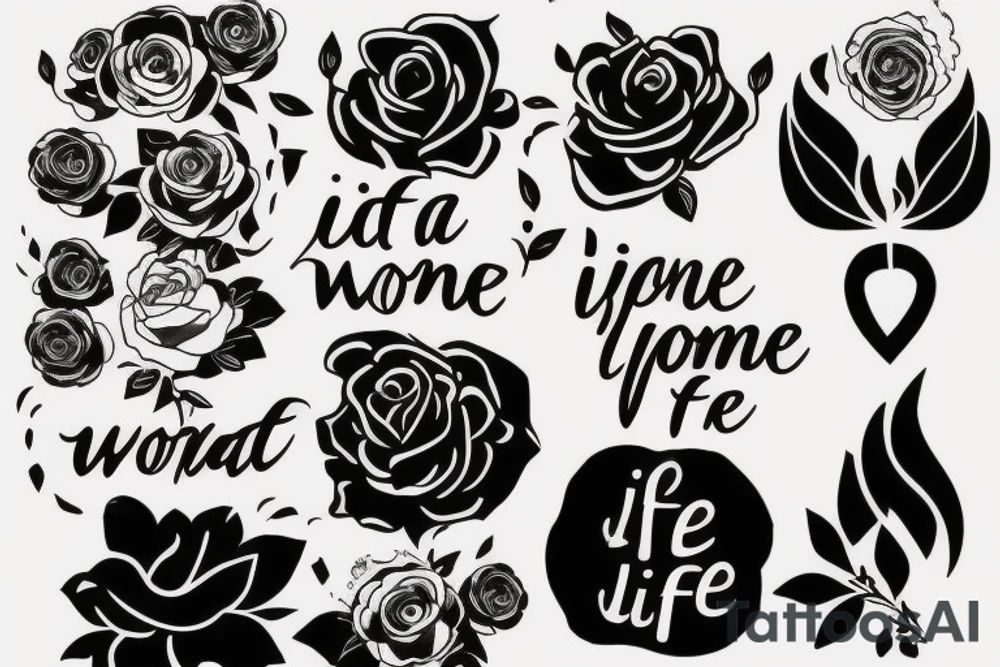 create a tatoo with this words:
Woman Life Freedom tattoo idea