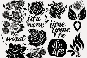 create a tatoo with this words:
Woman Life Freedom tattoo idea