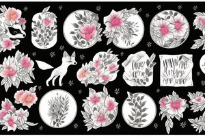 fox surrounded by flowers tattoo idea