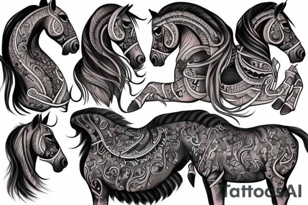 rearing horse indian tattoo idea