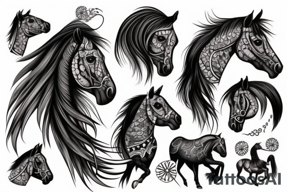 rearing horse indian tattoo idea