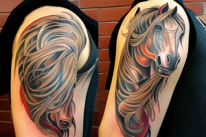 rearing horse diring indian tattoo idea