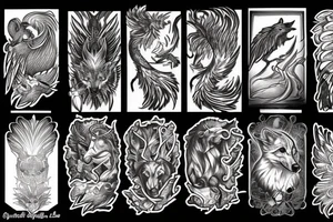Wolf and Phoenix tattoo idea