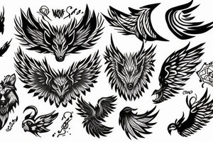 Wolf and Phoenix tattoo idea
