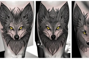 Wolf and Phoenix , half sleeve , for man tattoo idea