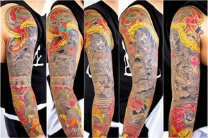 Full sleeve 
Compas with a mexcian inspire woman and native tattoo idea