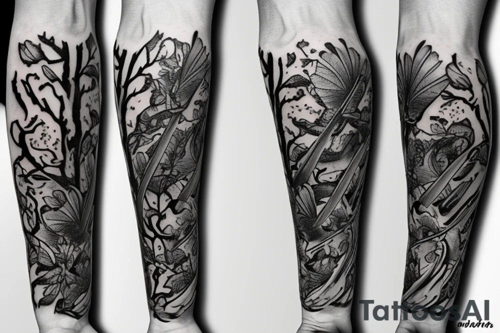 sword with ivy tattoo idea