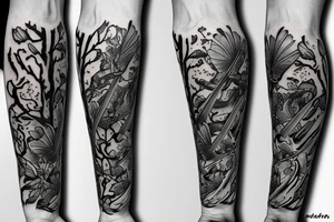 sword with ivy tattoo idea