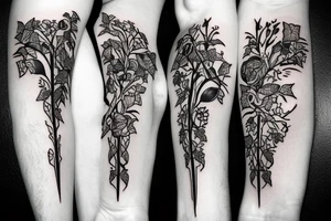 sword with ivy tattoo idea