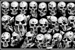 World War 2 battle scene with skulls tattoo idea