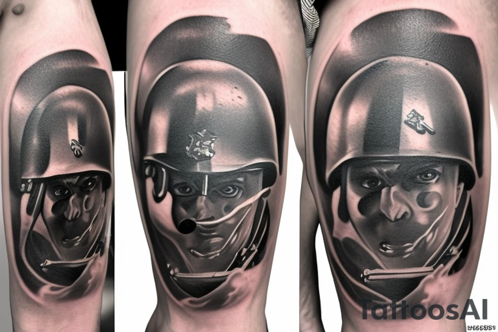 Marine throwing grenade in 1943 tattoo idea
