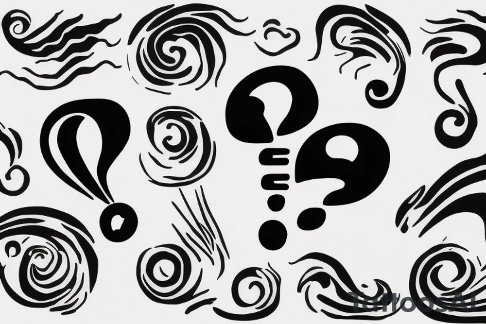 Question mark in wind tattoo idea