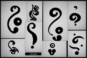Question mark in in hand tattoo idea