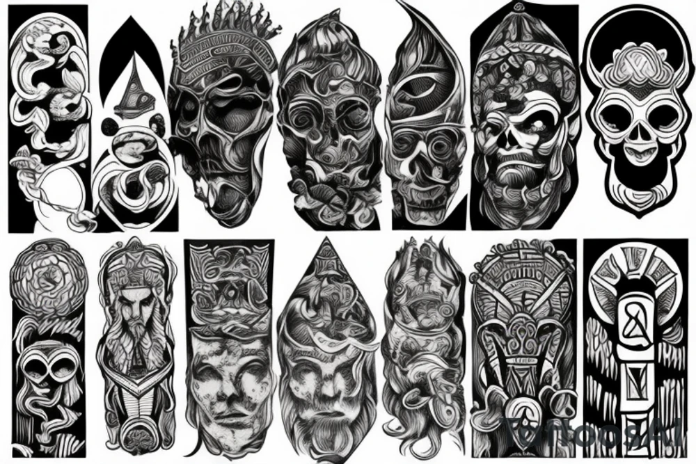 A god made of wood tattoo idea