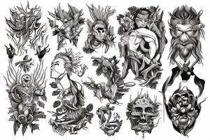 A god made of wood tattoo idea