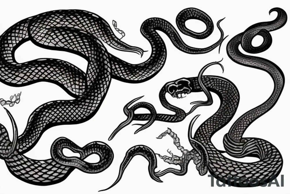 Death themed snake tattoo idea