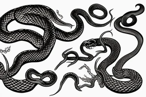 Death themed snake tattoo idea
