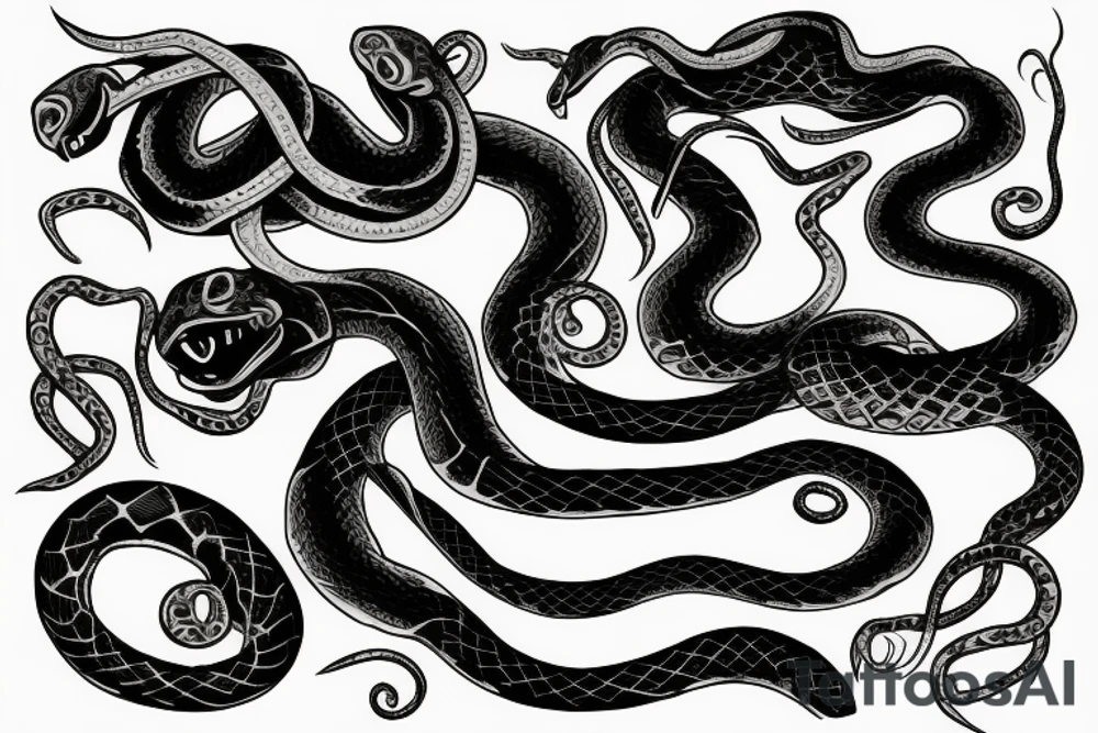 Death themed snake tattoo idea