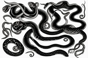 Death themed snake tattoo idea