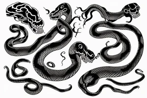 Death themed snake tattoo idea