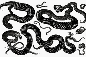 Death themed snake tattoo idea
