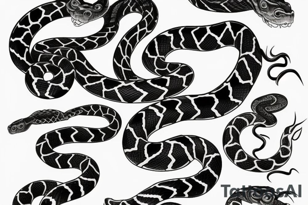 demonic snake tattoo idea