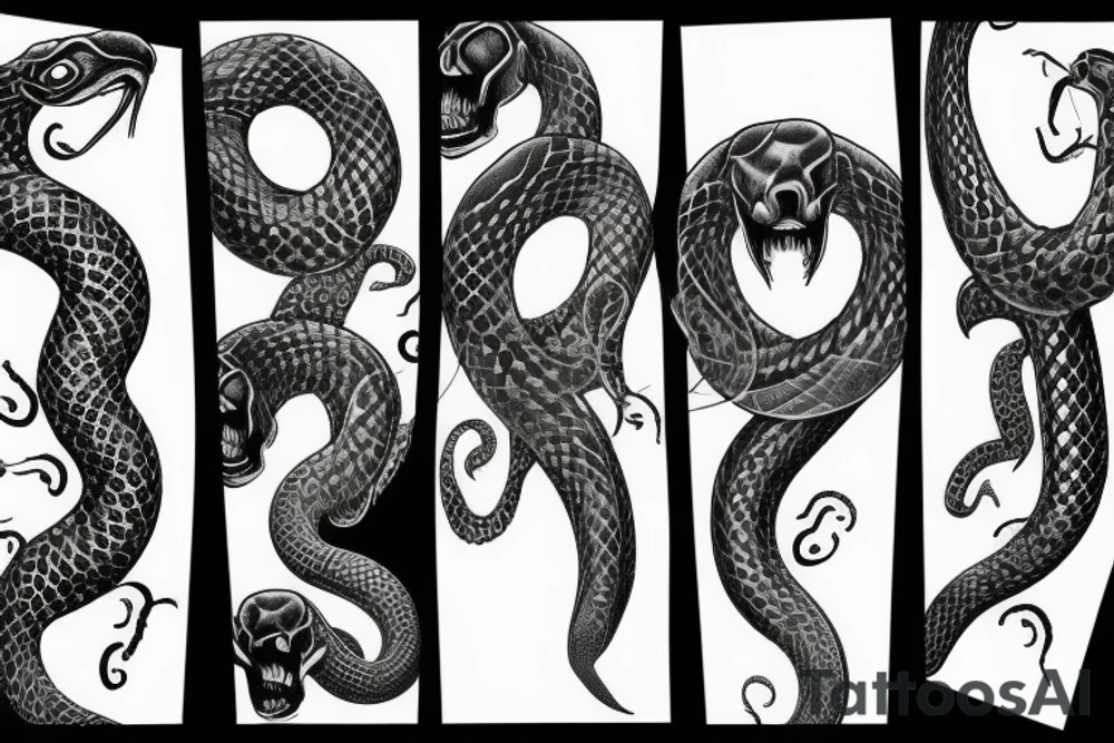 demonic snake tattoo idea