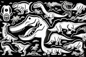 A dinosaur riding on roller skates tattoo idea