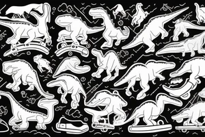 A dinosaur riding on roller skates tattoo idea